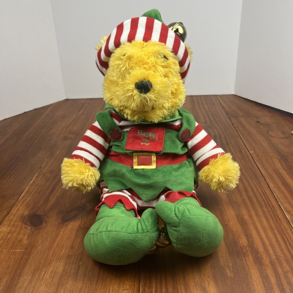Disney Winnie the Pooh Honey Do Elf Plush Jingle Bell Disneyland World Christmas